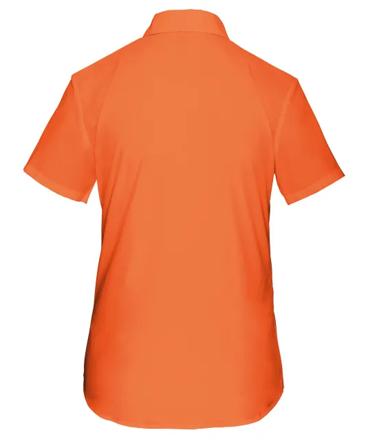 K548 - Overhemd in onderhoudsvriendelijk polykatoen-popeline korte mouwen dames Orange