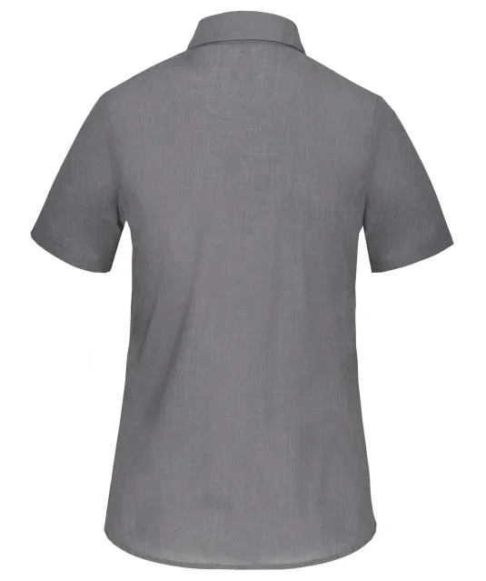 K548 - Overhemd in onderhoudsvriendelijk polykatoen-popeline korte mouwen dames Marl Storm Grey