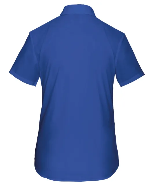 K548 - Overhemd in onderhoudsvriendelijk polykatoen-popeline korte mouwen dames Light Royal Blue