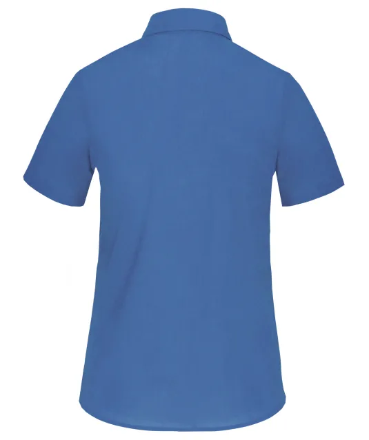 K548 - Overhemd in onderhoudsvriendelijk polykatoen-popeline korte mouwen dames Cobalt Blue