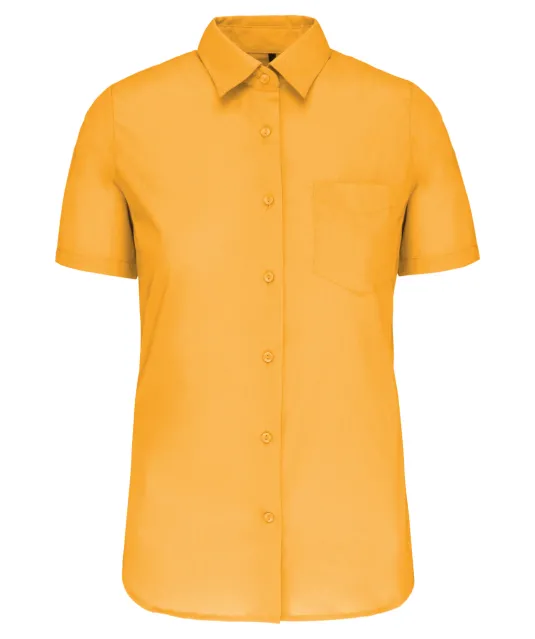 K548 - Overhemd in onderhoudsvriendelijk polykatoen-popeline korte mouwen dames Yellow