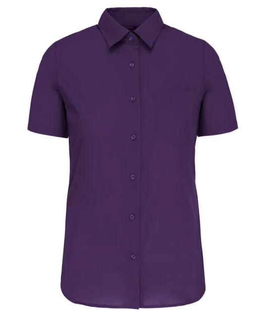 K548 - Overhemd in onderhoudsvriendelijk polykatoen-popeline korte mouwen dames Purple