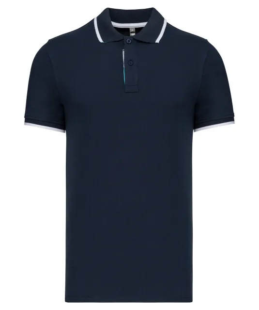 K245 - Polo korte mouwen Navy / White / Light Turquoise
