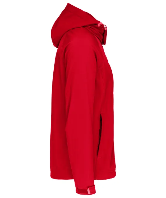 K413 - Heren softshell jas met afneembare capuchon Red