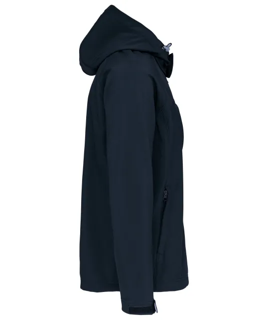 K413 - Heren softshell jas met afneembare capuchon Navy