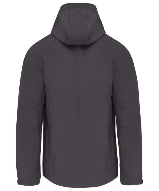 K413 - Heren softshell jas met afneembare capuchon Titanium