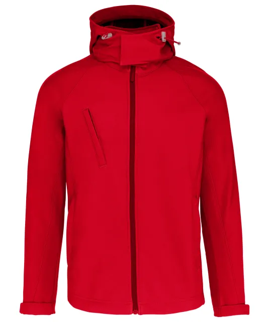 K413 - Heren softshell jas met afneembare capuchon Red