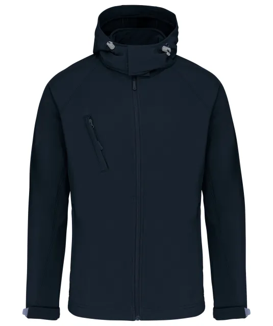 K413 - Heren softshell jas met afneembare capuchon Navy