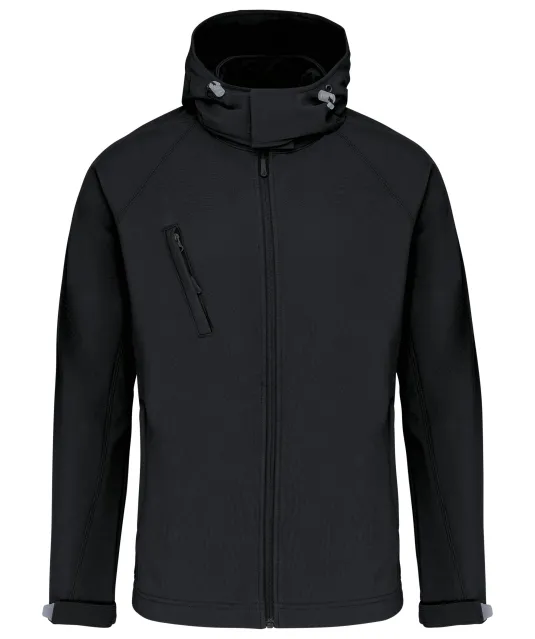 K413 - Heren softshell jas met afneembare capuchon Black