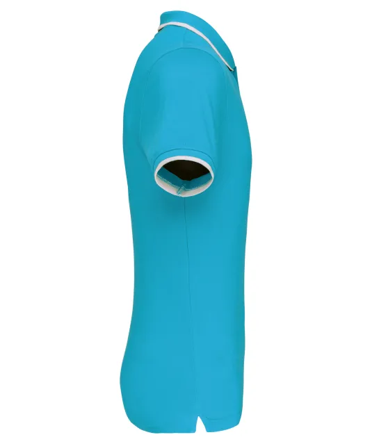 K245 - Polo korte mouwen Light Turquoise / White / Navy