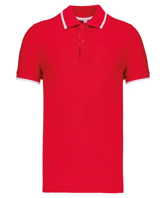 K245 - Polo korte mouwen Red / White / Navy