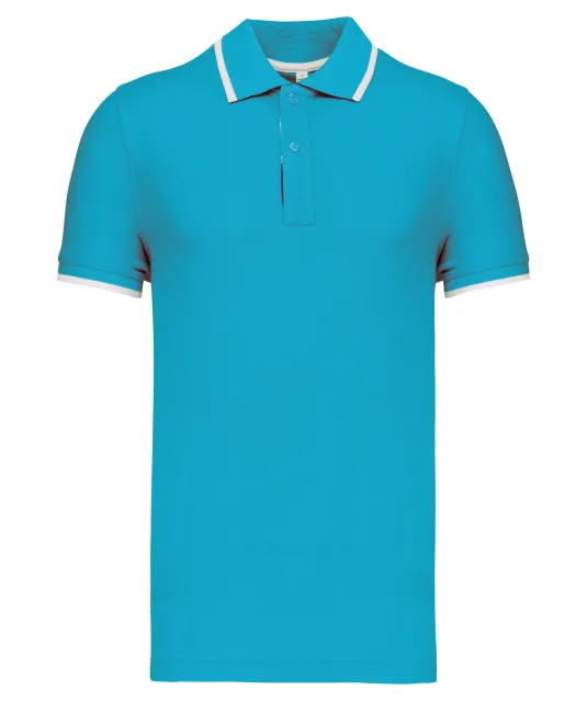 K245 - Polo korte mouwen Light Turquoise / White / Navy