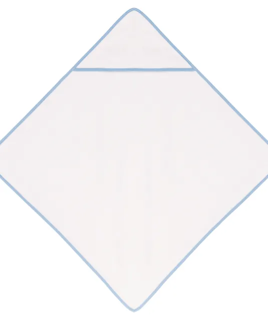 K124 - Baby Badhanddoek White / Sky Blue