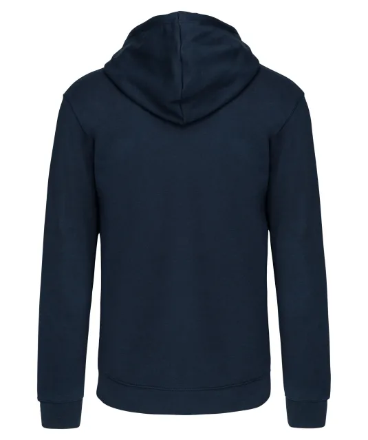 K466 - Herensweater met rits en capuchon in contrasterende kleur Navy / Red