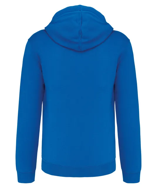 K466 - Herensweater met rits en capuchon in contrasterende kleur Light Royal Blue / White