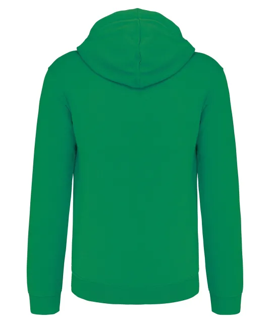 K466 - Herensweater met rits en capuchon in contrasterende kleur Light Kelly Green / White
