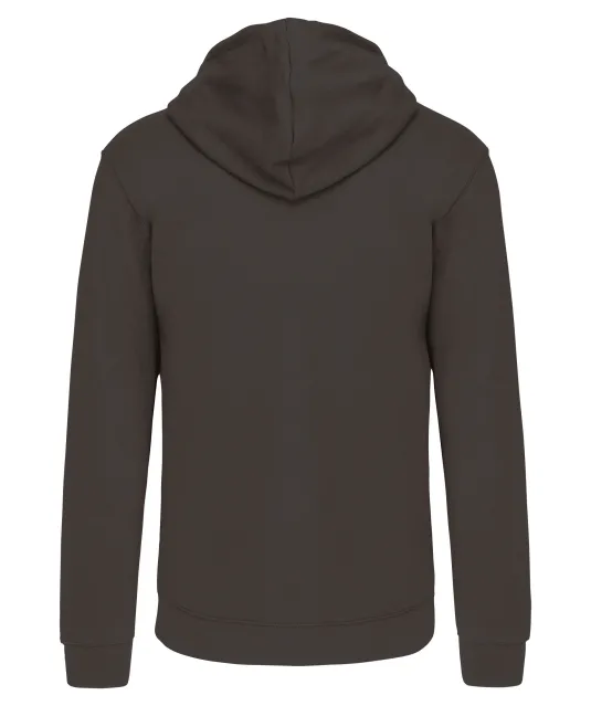 K466 - Herensweater met rits en capuchon in contrasterende kleur Dark Grey / Black