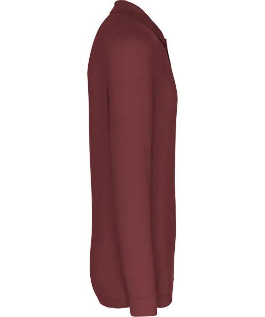 K256 - Piqué-herenpolo lange mouwen Wine