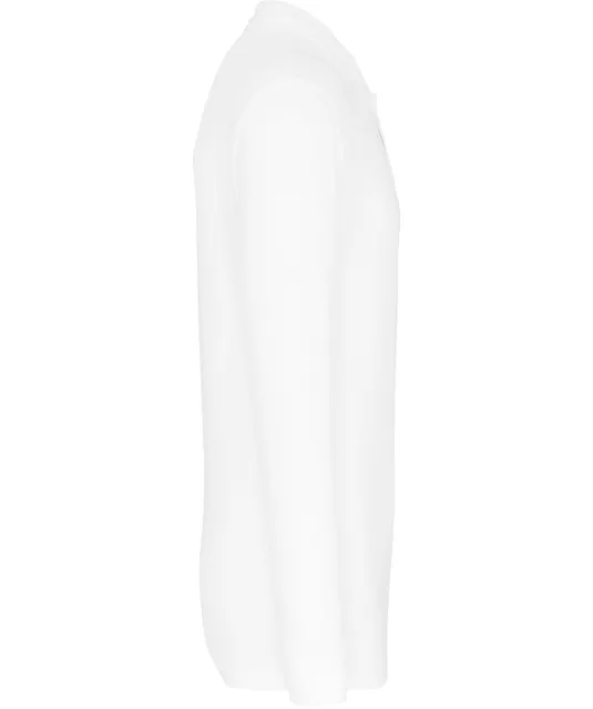 K256 - Piqué-herenpolo lange mouwen White