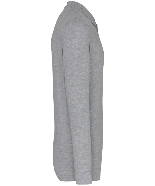 K256 - Piqué-herenpolo lange mouwen Oxford Grey