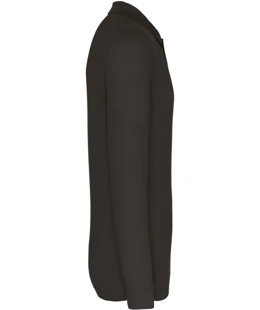 K256 - Piqué-herenpolo lange mouwen Dark Grey