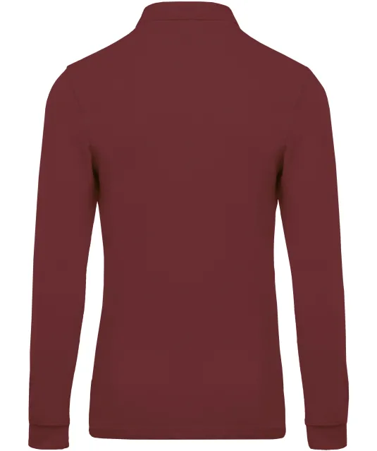 K256 - Piqué-herenpolo lange mouwen Wine