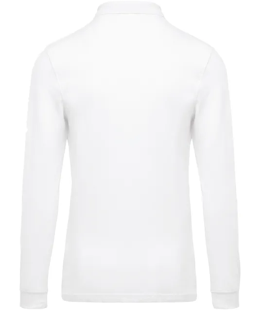K256 - Piqué-herenpolo lange mouwen White