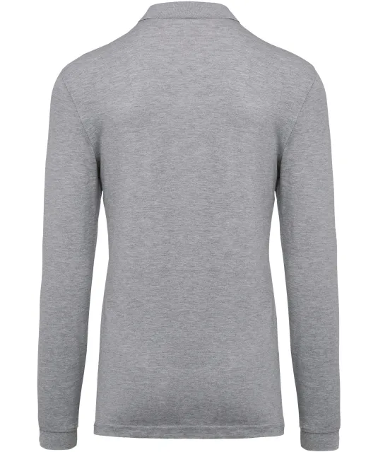 K256 - Piqué-herenpolo lange mouwen Oxford Grey