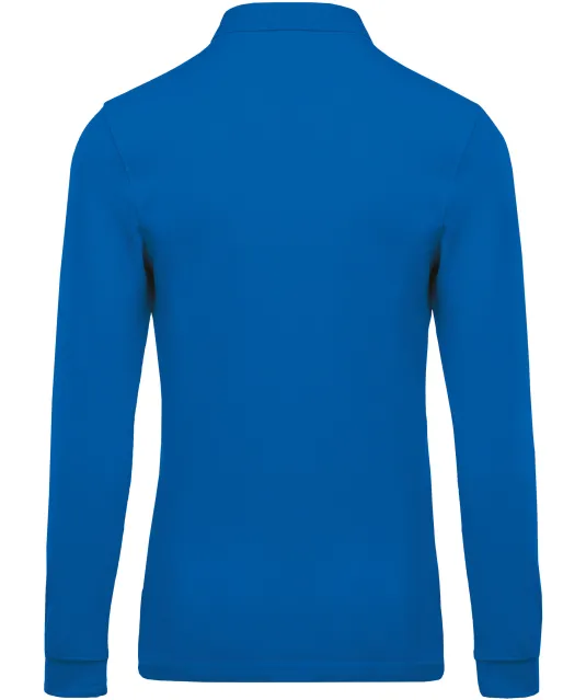 K256 - Piqué-herenpolo lange mouwen Light Royal Blue