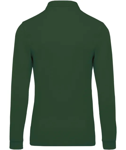 K256 - Piqué-herenpolo lange mouwen Forest Green
