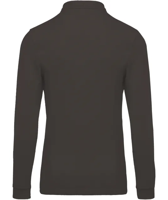K256 - Piqué-herenpolo lange mouwen Dark Grey