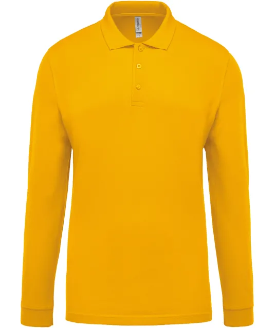 K256 - Piqué-herenpolo lange mouwen Yellow