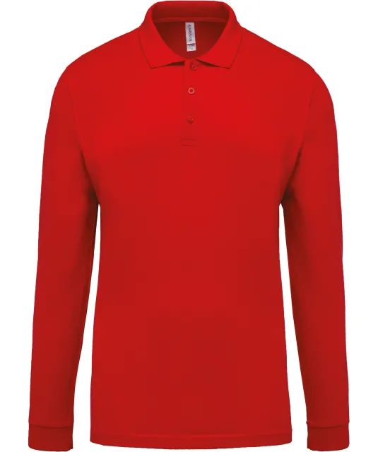 K256 - Piqué-herenpolo lange mouwen Red