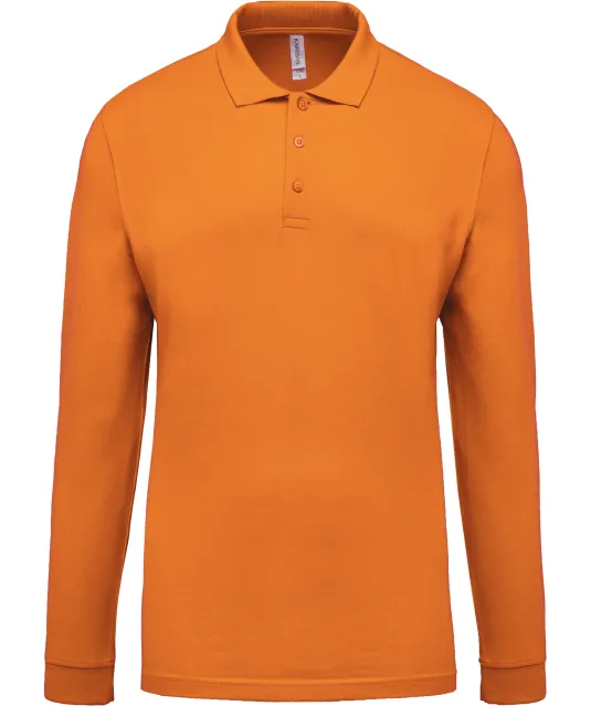 K256 - Piqué-herenpolo lange mouwen Orange