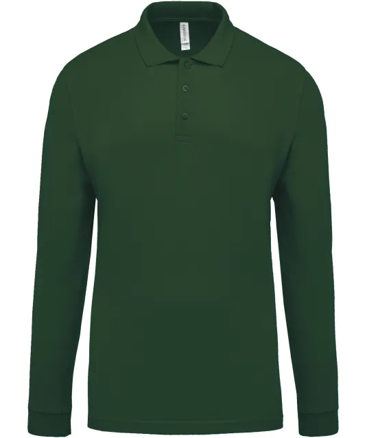 K256 - Piqué-herenpolo lange mouwen Forest Green