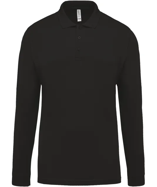 K256 - Piqué-herenpolo lange mouwen Black
