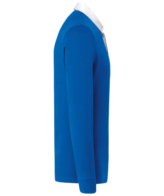 K213 - Rugbypolo Light Royal Blue / White
