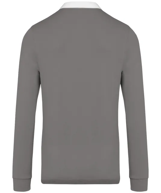 K213 - Rugbypolo Light Grey / White