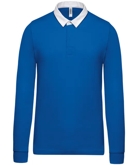 K213 - Rugbypolo Light Royal Blue / White
