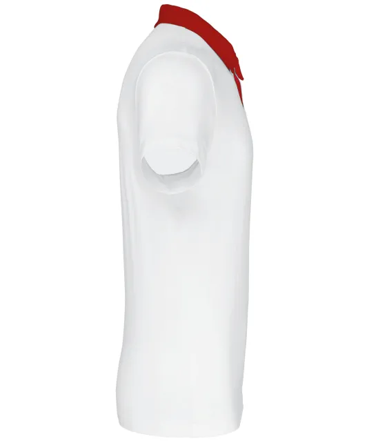K260 - Tweekleurige herenpolo jersey White / Red