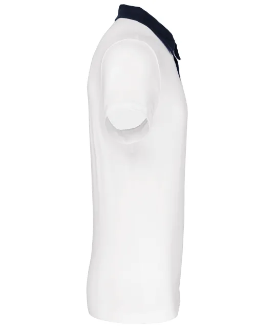 K260 - Tweekleurige herenpolo jersey White / Navy