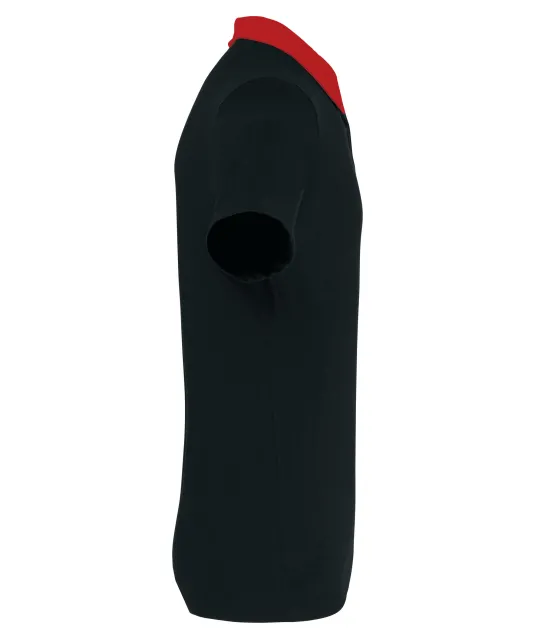 K260 - Tweekleurige herenpolo jersey Black / Red