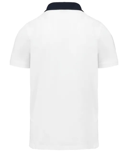 K260 - Tweekleurige herenpolo jersey White / Navy