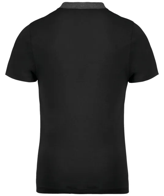 K260 - Tweekleurige herenpolo jersey Black / Dark Grey Heather