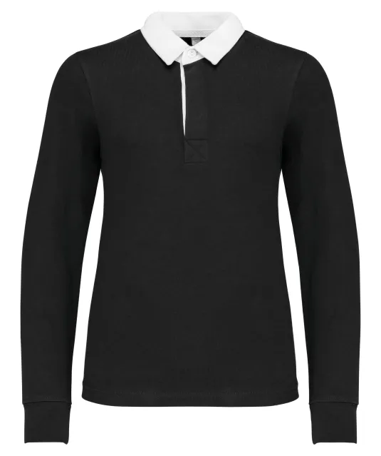 K214 - Kinder-rugbypolo Black / White