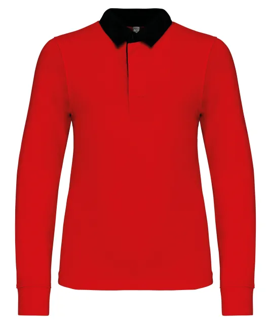 K214 - Kinder-rugbypolo Red / Black