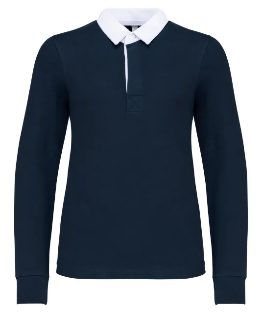 K214 - Kinder-rugbypolo Navy / White