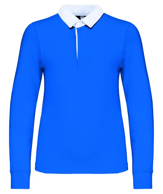 K214 - Kinder-rugbypolo Light Royal Blue / White