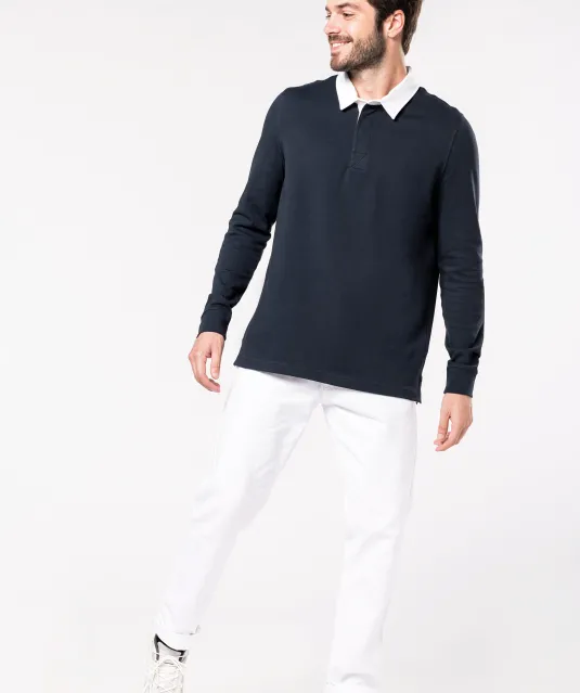 K213 - Rugbypolo Orange / White
