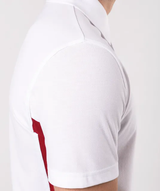 K232 - Tweekleurige piquépolo korte mouwen heren Light Grey / Red